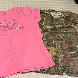Mossy Oak Women’s Pink and Camo Short Sleeve Tees